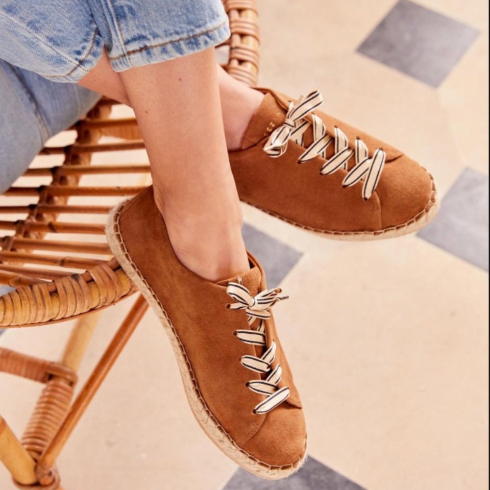 BRAND NEW Sézane Julie Espadrille Sneaker (Camel)